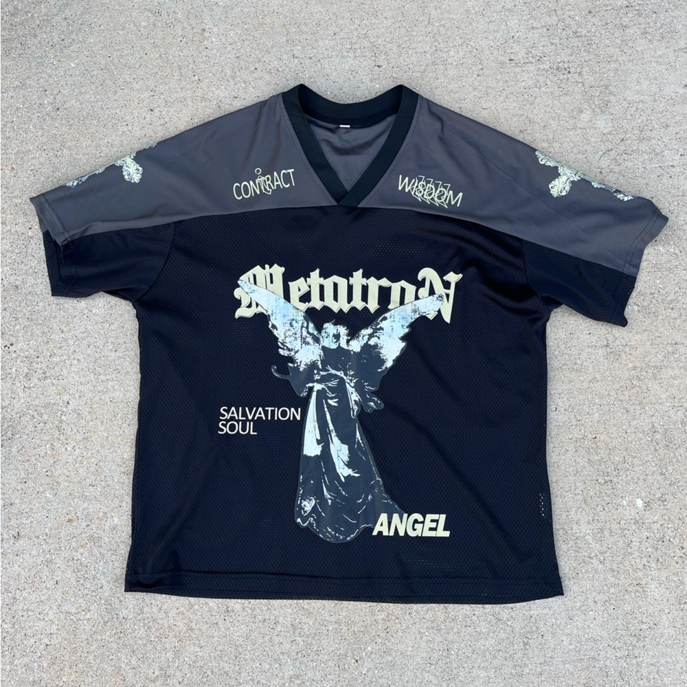 Black Angel Graphic Jersey Shirt - Unbranded